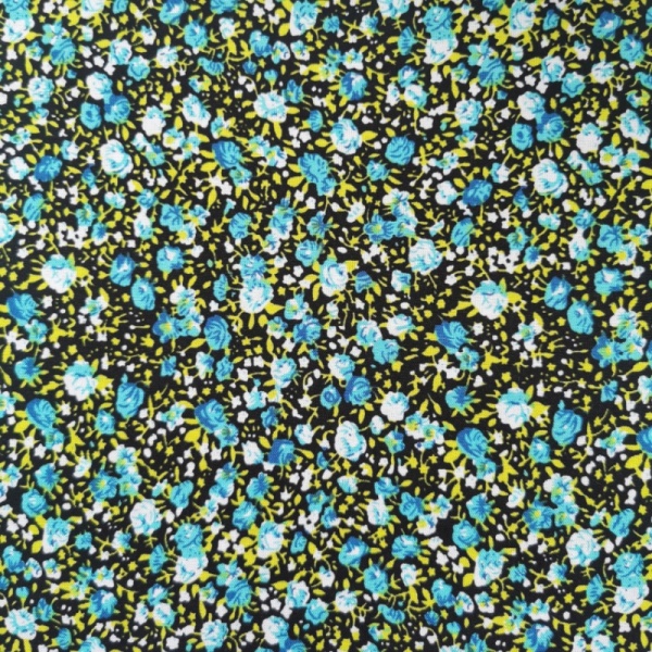 Floral Viscose Chalis - Design 4 TURQUOISE